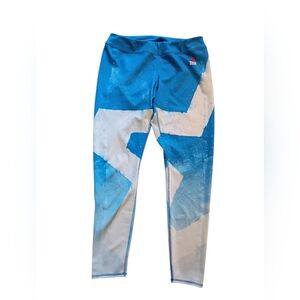 Reebok CrossFit Blue and White Fitness Leggings Size Large